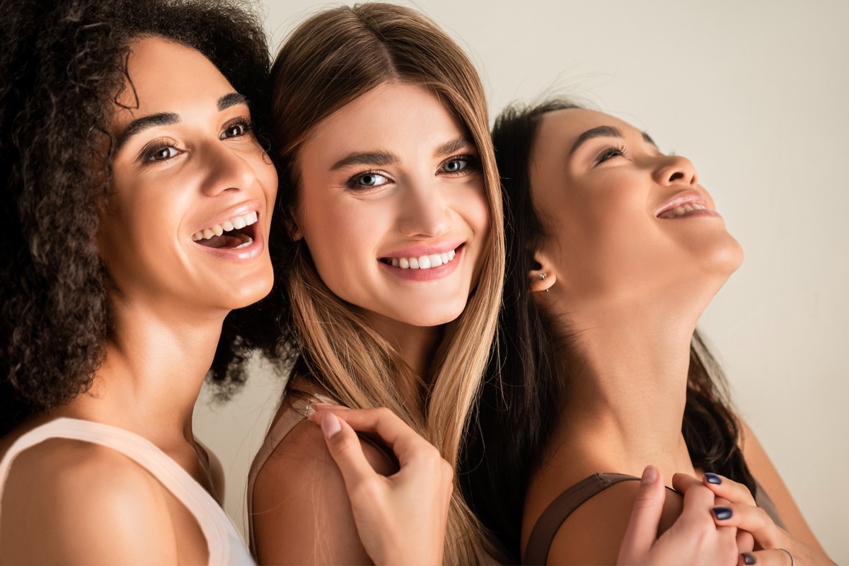 Confident woman with radiant and healthy skin